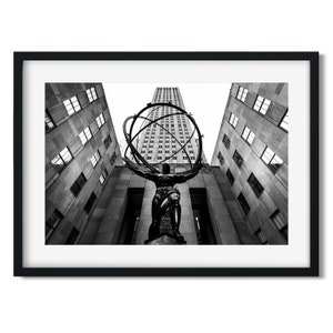 Rockefeller Center 2016 - New York Architecture Black and White Fine Art Print, New Yorker Wall Art