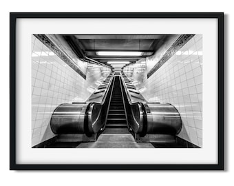 Whitehall Street Subway - New York Architecture Black and White Fine Art Print, New Yorker Wall Art