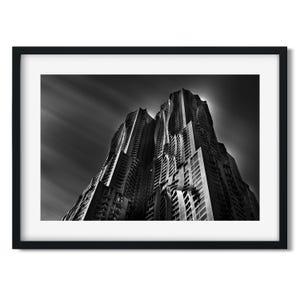 New York by Gehry 2015 - New York Architecture Black and White Fine Art Print, New Yorker Wall Art