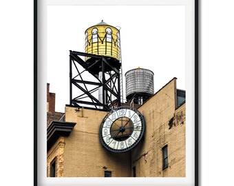 Painted by STIK in East Village Water Tower Print, New York City Architecture Photography, New York Wall Art