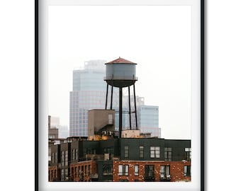 Greenpoint, Brooklyn Water Tower Print, New York City Architecture Photography, New York Wall Art