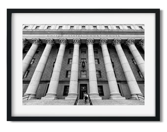 United States Court House 2016 - New York Architecture Black and White Fine Art Print, New Yorker Wall Art