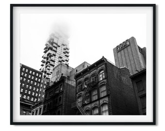 Foggy morning in Tribeca, Lower Manhattan 2018 - New York City Black and White Fine Art Print, New Yorker Wall Art