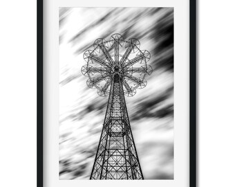 Former Parachute Jump Ride, Brooklyn - New York Architecture Black and White Fine Art Print, New Yorker Wall Art