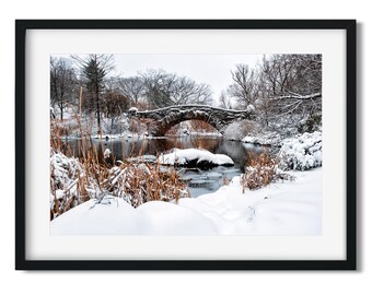 Winter Morning at Gapstow Bridge Central Park - New York Cityscape Photography Color Fine Art Print, New Yorker Wall Art