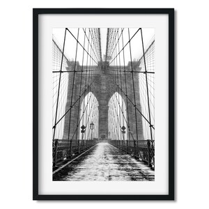 Brooklyn Bridge in blizzard 2016 - New York Architecture Black and White Fine Art Print, New Yorker Wall Art