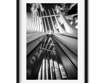 Structures of Oculus World Trade Center - New York Architecture Black and White Fine Art Print, New Yorker Wall Art