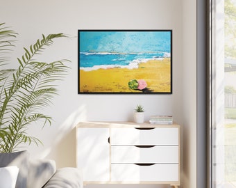 Framed Beach Canvas Art Print: Coastal Home Decor