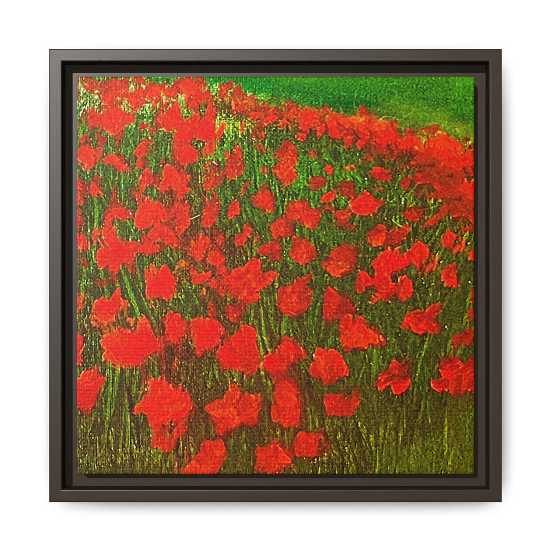Original Canvas Wall Art, Red Poppy Field Painting, Eco-friendly Frame ...