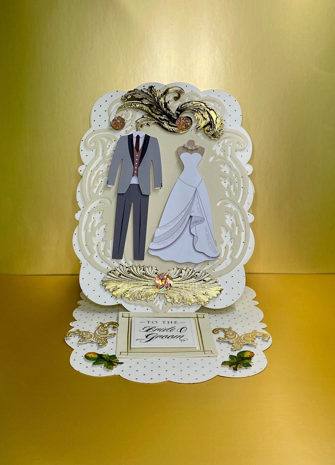 3D Easel to the Bride and Groom Wedding Card - Etsy