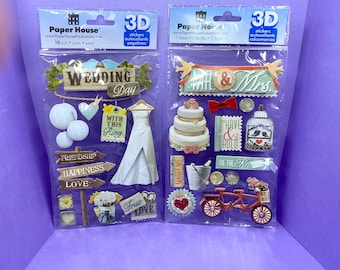 set of two Paperphouse Mr & Mrs 3D stickers