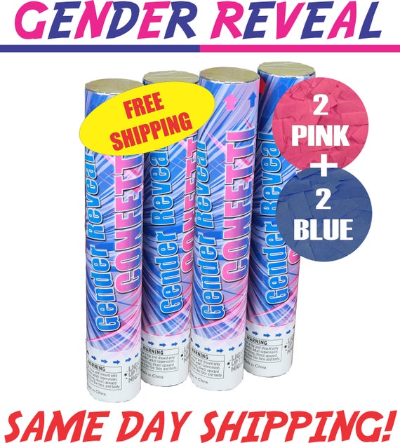 Gender Reveal Cannons Confetti Powder Poppers Gender Reveal Ideas