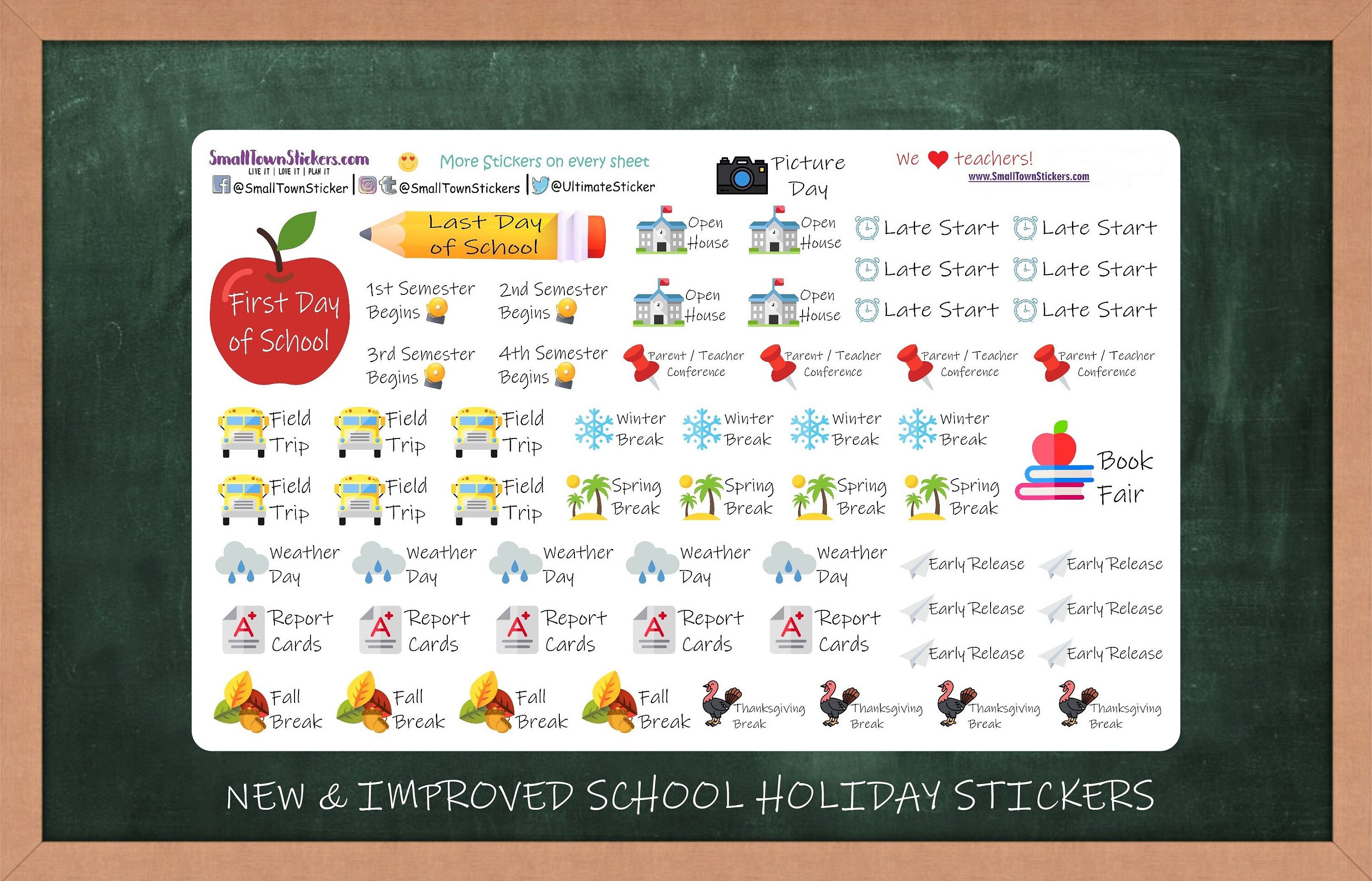 School Holiday Planner Stickers School Calendar Stickers - Etsy
