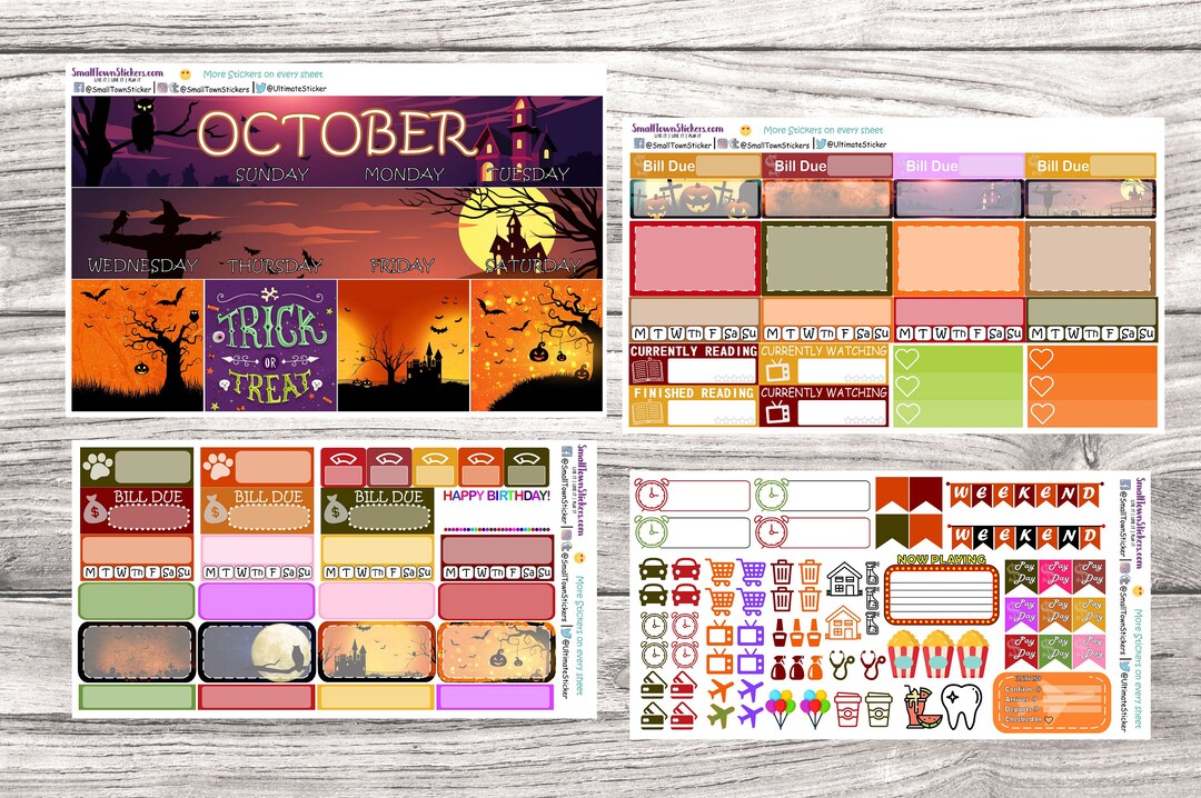 Happy Planner Sticker Kit October / Happy Planner Halloween - Etsy