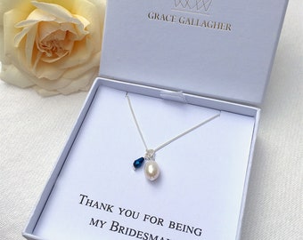 Pearl Bridesmaid necklace, bridesmaid necklace, gift for bridesmaids, bridesmaid favor, bridesmaid jewellery, freshwater pearl necklace