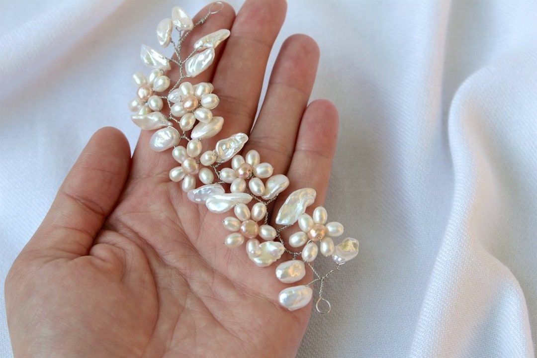 Pearl Hair Vine Bridal Hair Vine Daisy Hair Vine Wedding Etsy