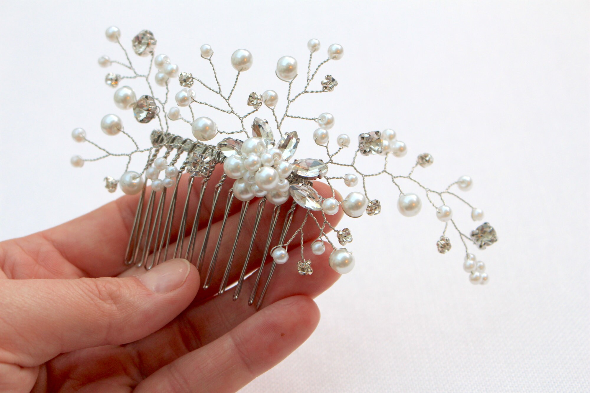 Diamante Bridal Hair Comb Diamante Hair Piece Crystal Hair Etsy UK