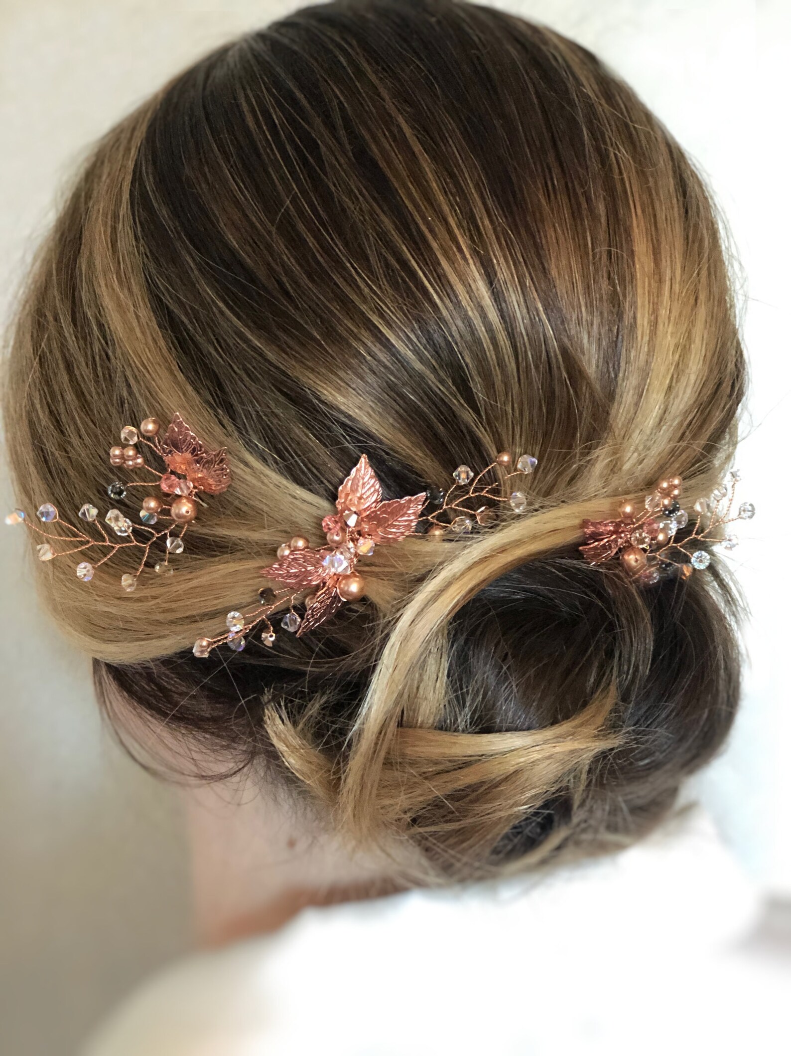 Rose Gold Hair Pins Bridal Hair Accessories Bridal Hair Etsy UK