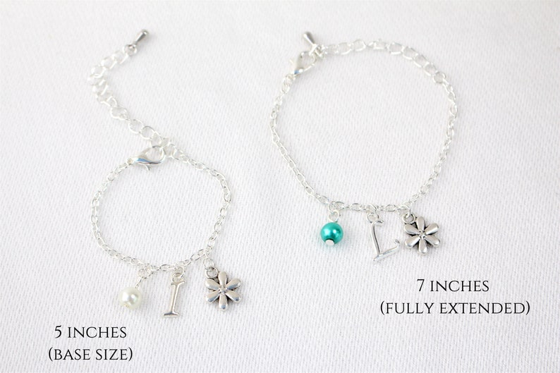 Flower girl gift, flower girl bracelet, flower girl charm bracelet, personalised bracelet, personalised gift, wedding jewellery, flower girl image 8