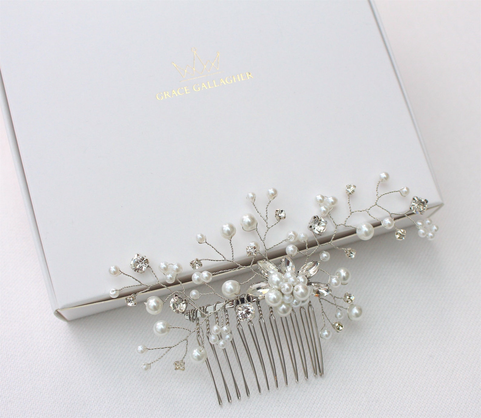 Diamante Bridal Hair Comb Diamante Hair Piece Crystal Hair Etsy UK