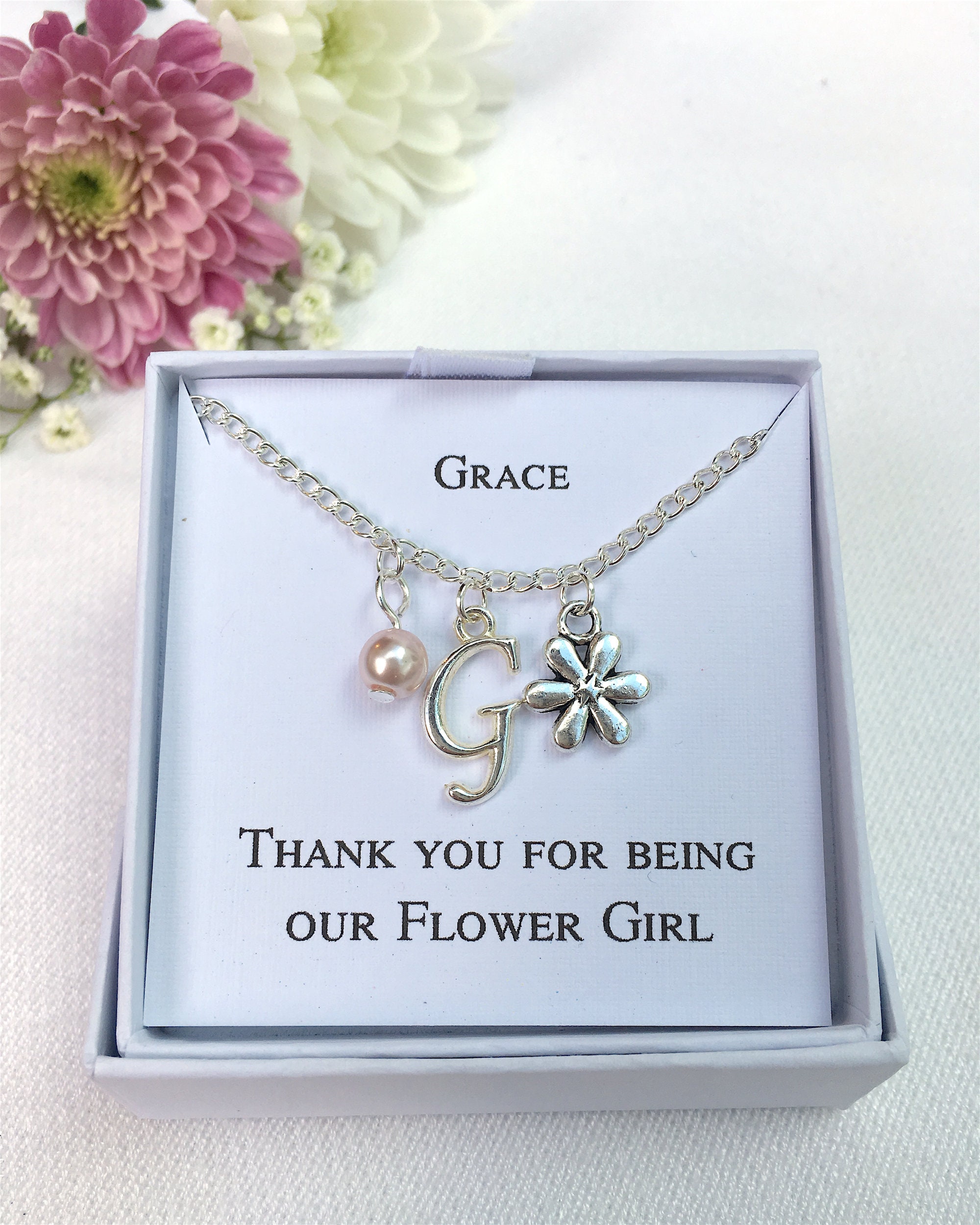Flower girl gift flower girl bracelet flower girl charm Etsy