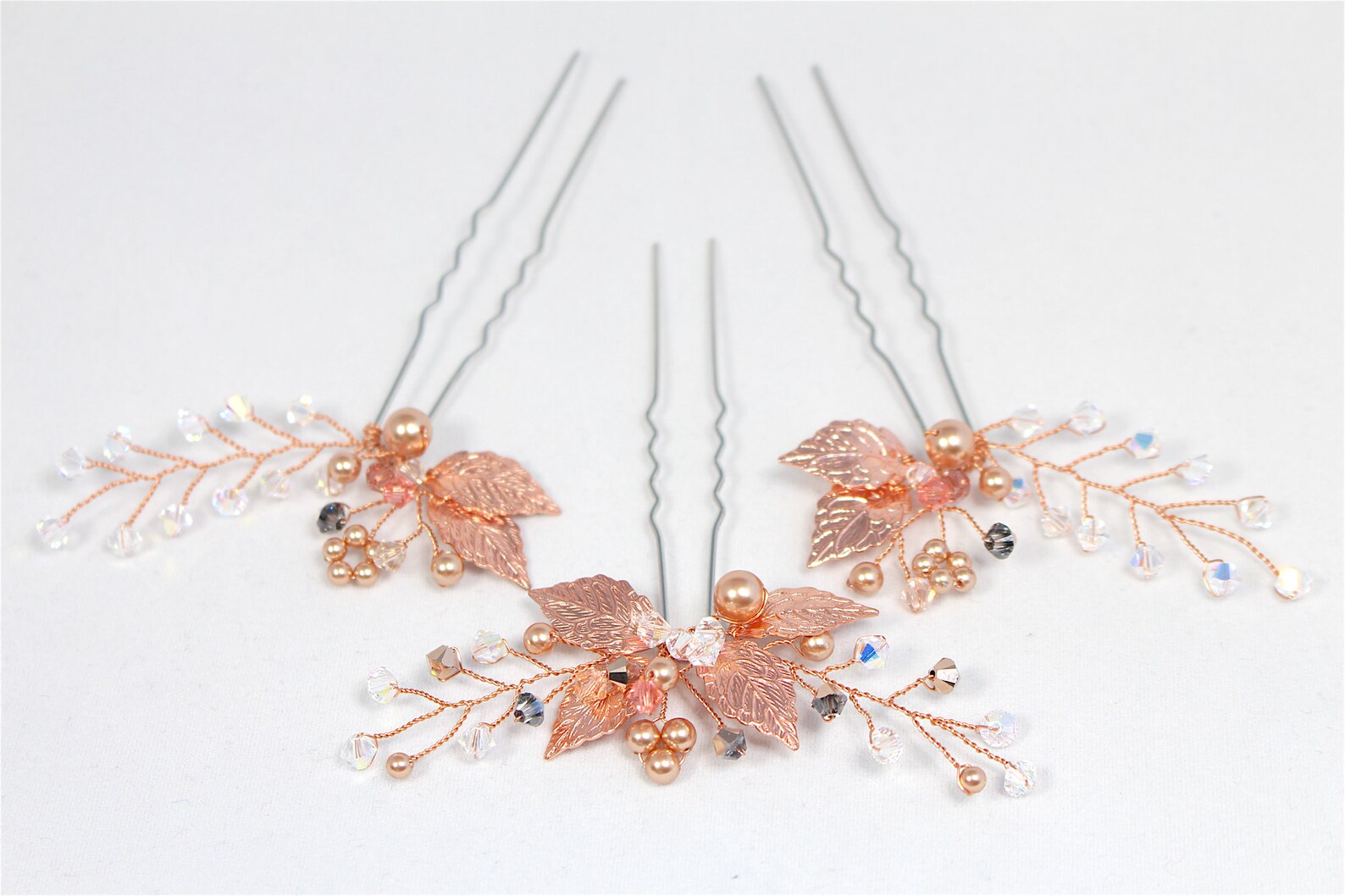 Rose Gold Hair Pins Bridal Hair Accessories Bridal Hair Etsy UK