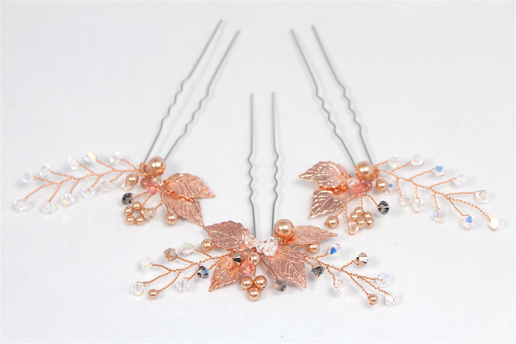 Rose Gold Hair Pins Bridal Hair Accessories Bridal Hair Etsy UK