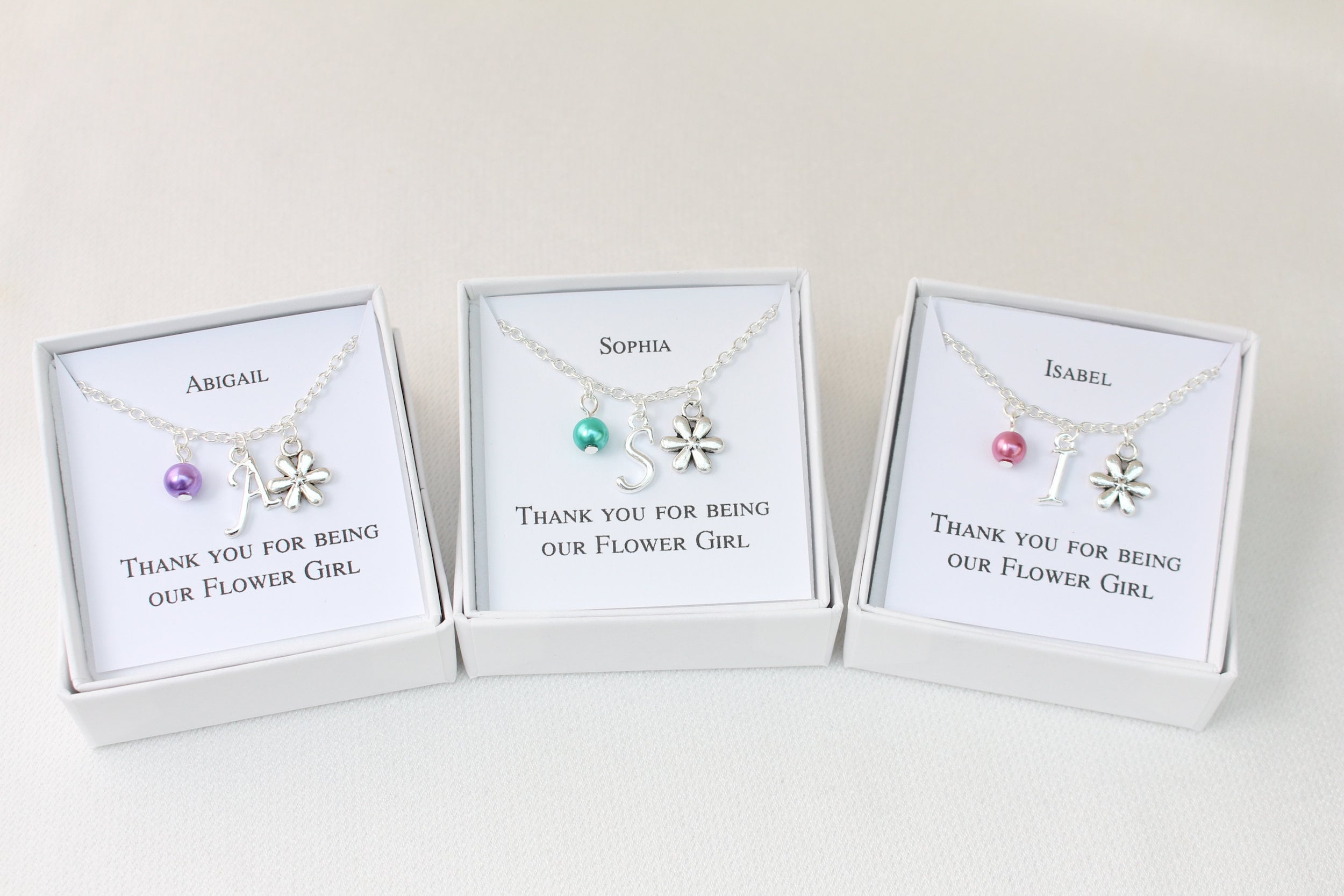 Flower Girl Necklace Flower Girl Jewelry Flower Girl Charm Etsy UK