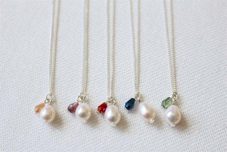 Pearl Bridesmaid necklace, bridesmaid necklace, gift for bridesmaids, bridesmaid favor, bridesmaid jewellery, freshwater pearl necklace image 4