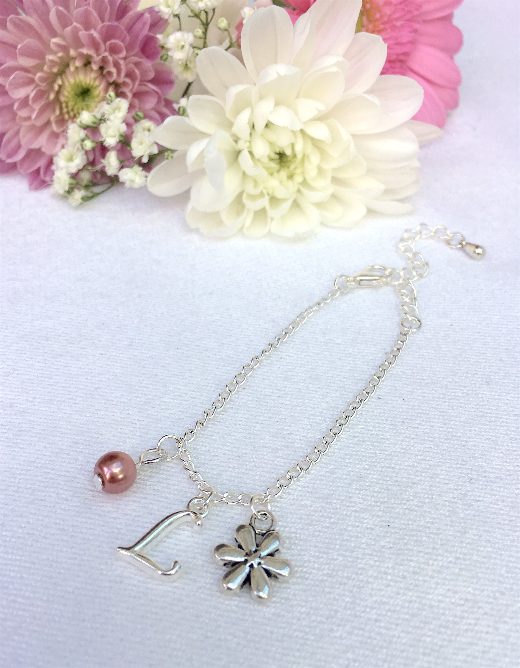 Flower girl gift flower girl bracelet flower girl charm Etsy