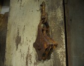 Antique Barn Pulley, Industrial Cast Iron Pulley, Rope pulley, Straight off the farm