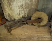 Vintage Barn Pulley, 1800 quot s Pulley, Rope pulley, Straight off the farm, steampunk