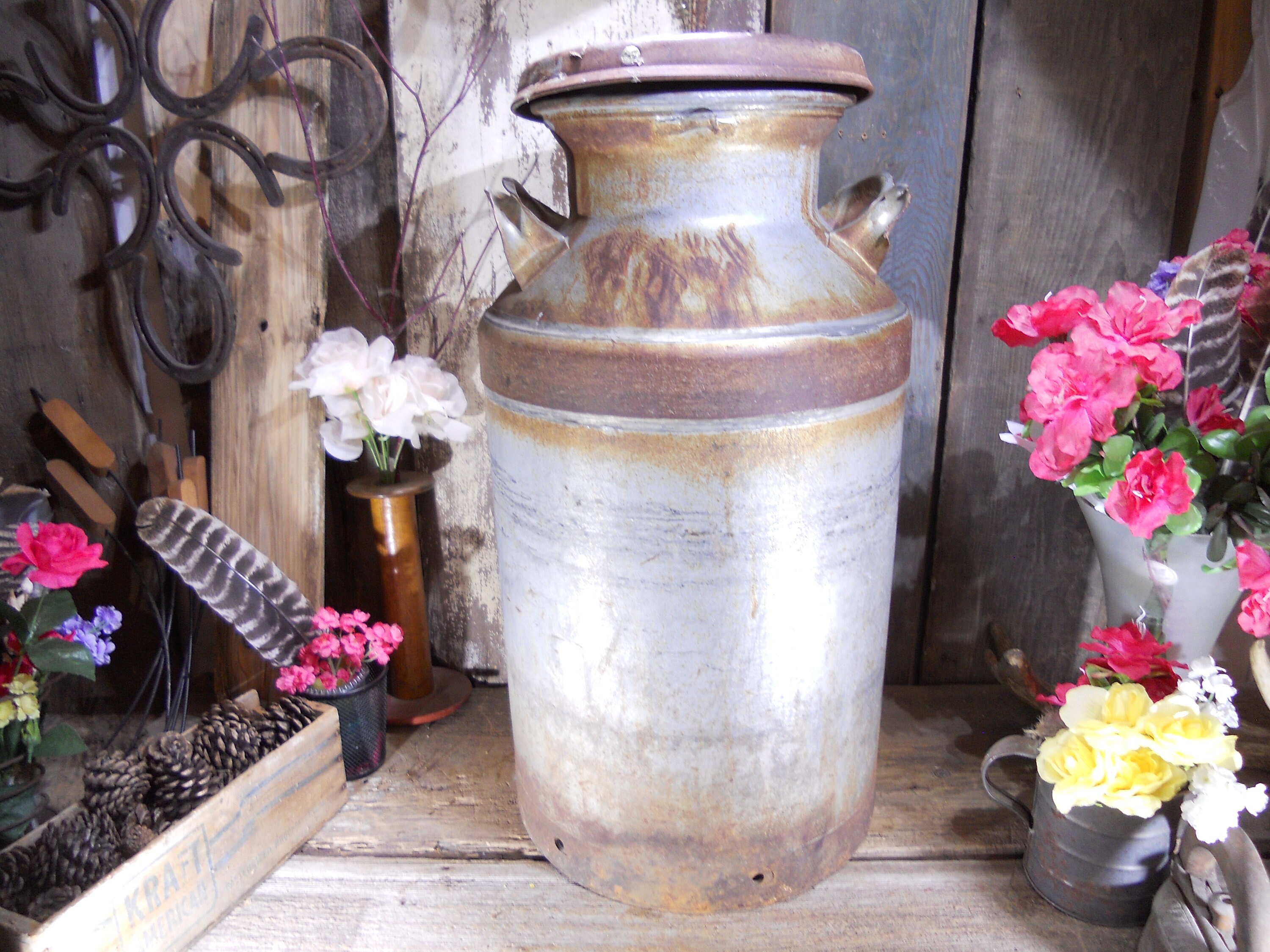 Vintage 10 Gallon Milk Can .barn.. Farm Salvage. garden Etsy