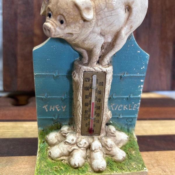 Vintage thermometer  pig , they tickle ,