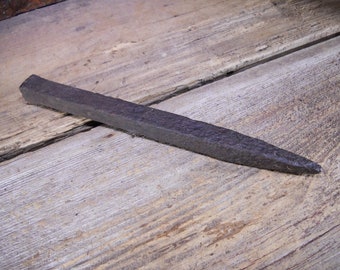 Vintage Bridge Spike,  Blacksmith made. Large square nail