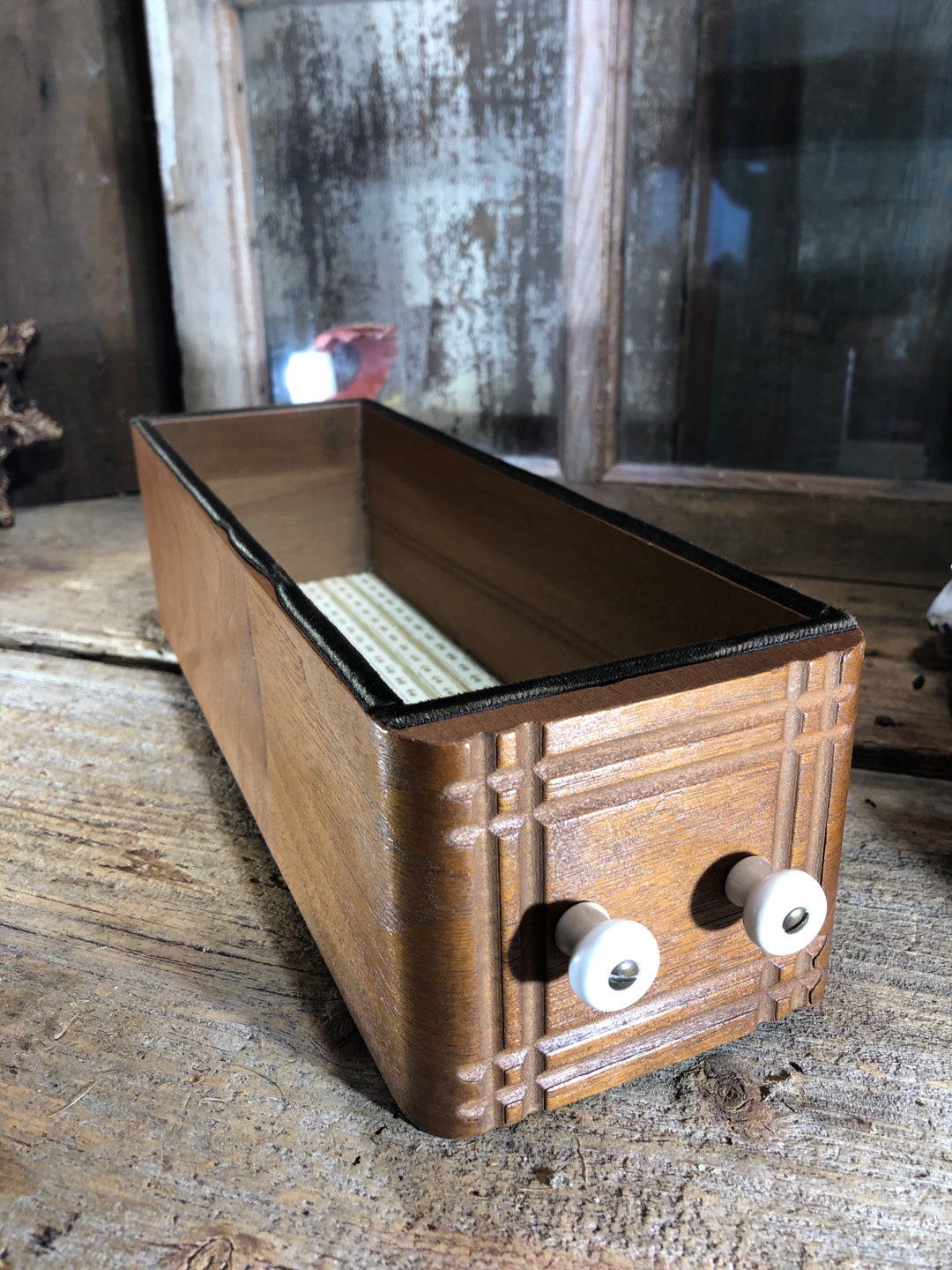 Vintage Sewing Machine Wooden Box With Ornate Handles Etsy