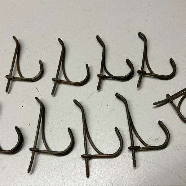 9 Antique original  Coat Hanger Hooks. Victorian style