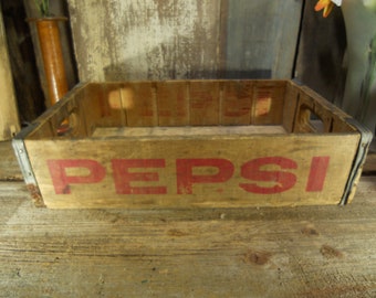 Vintage Pepsi Cola Crate. wooden box.. Mpls - St. Paul. wood pop crate