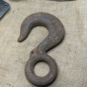 vintage chain hook. iron hook , log chain, large hook