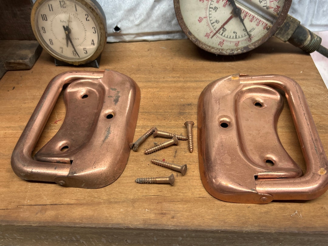 Vintage Copper Metal Trunk Handles Copper Metal Handles Etsy