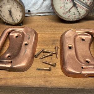 Vintage Copper Metal trunk handles, , copper metal handles, pulls