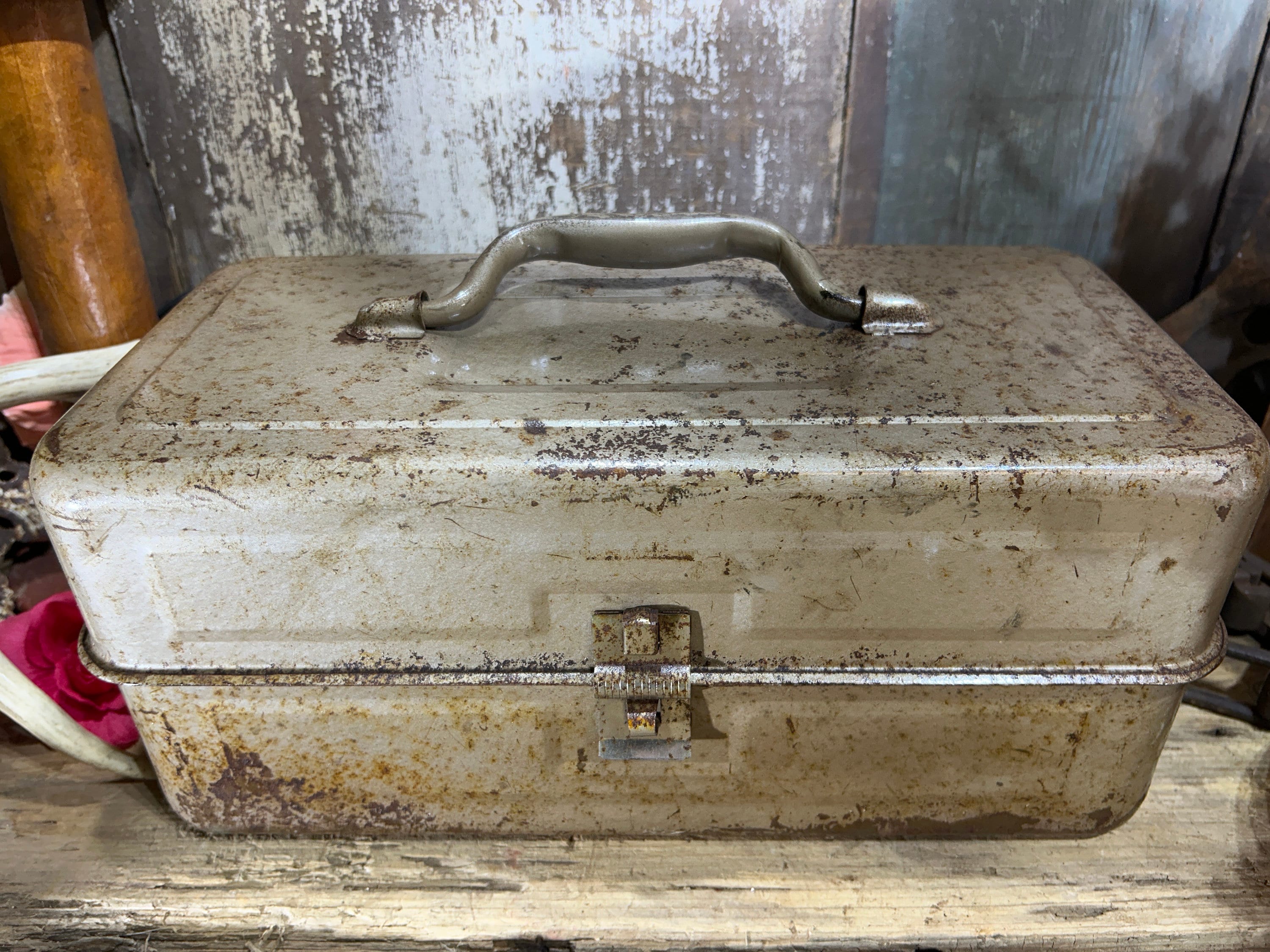 Antique Metal Fishing Tackle/ Tool Box. Cash Box, Craft Box, Cleaned - Etsy