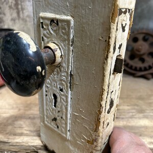 Victorian porcelain door knobs, door handle, ornate base plates, door locks