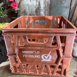 Vintage Marigold Food  Dairy Crate