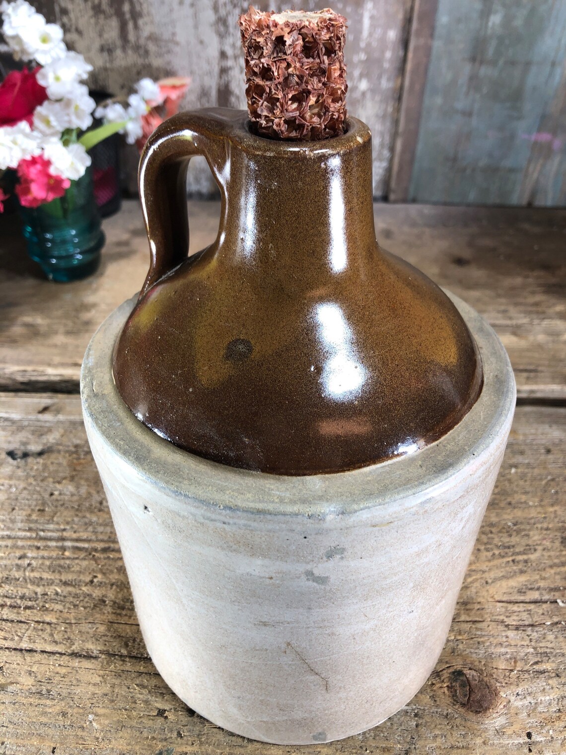 Vintage Crock Jug 1/2 Gal. Maple Syrup Jug Etsy