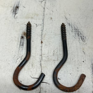 2 Vintage Metal Plant/pulley hooks screw lag