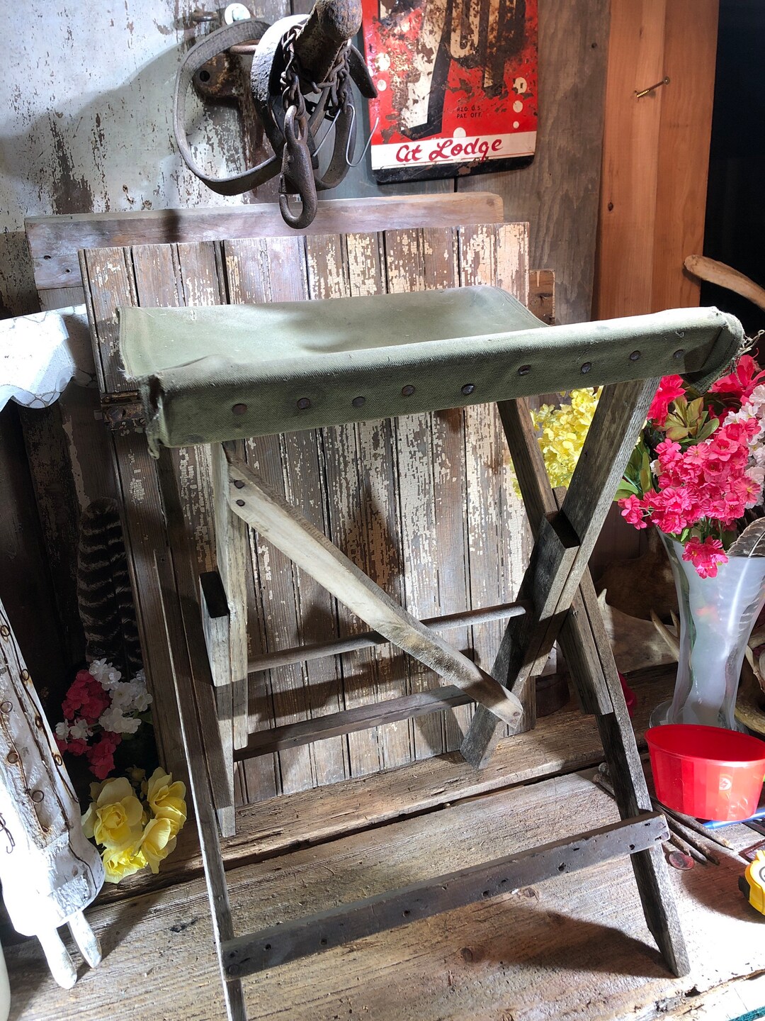 Vintage Camping Folding Chair 1920s Etsy