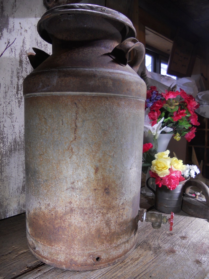 Vintage 10 Gallon Milk Can .barn.. Farm Salvage. Garden Etsy