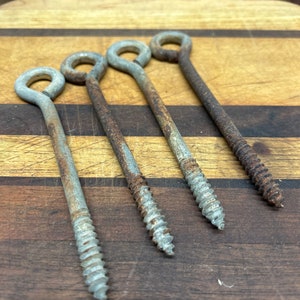 4 Vintage Metal Plant/pulley/ ladder.  eye hooks screw lag  6&quot;