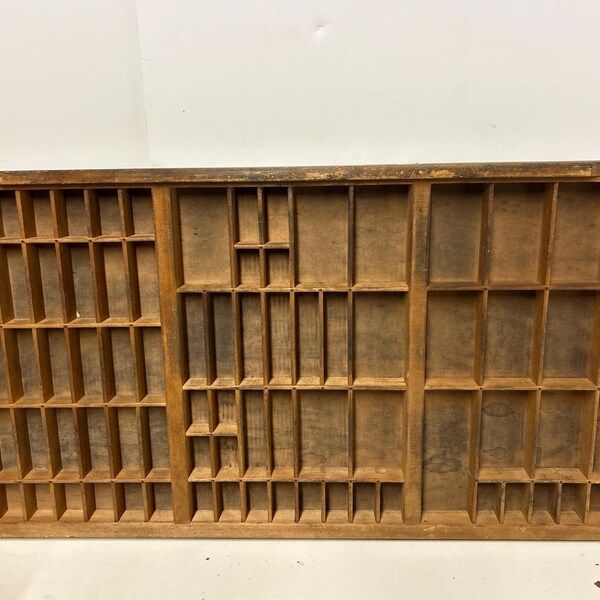 Cleaned Letter press tray/Printer Drawer. Cleaned, wood display